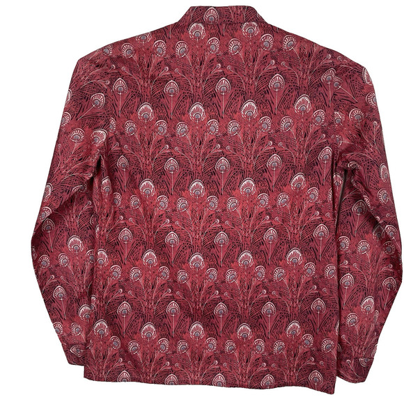 Liberty Of London Blouse Shirt UK 10 (Fits US 4) Red Peacock Feather Classic - Picture 2 of 10